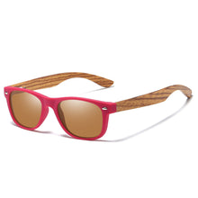 Load image into Gallery viewer, Childrens Natural Wood Frame Colorful Polarized Sunglasses