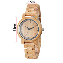 Load image into Gallery viewer, Carbonized Bamboo Digital Face Ladies Quartz Watch