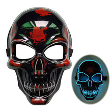 Load image into Gallery viewer, Halloween Skeleton Mask LED Glow Scary Mask