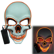 Load image into Gallery viewer, Glowing Mask Scary Ghost Face Halloween Funny White Skull Mask LED Glowing Props