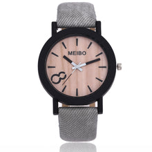 Load image into Gallery viewer, 8 word denim belt watch wood grain surface watch quartz watch