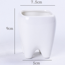 Load image into Gallery viewer, Teeth flower pot simple dehua white porcelain succulent potted tabletop flower pot potted ornaments