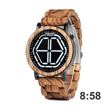 Load image into Gallery viewer, Bamboo LED Display Night Vision Digital Watch
