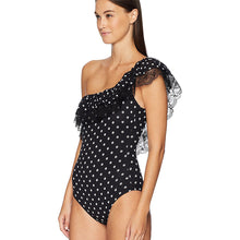 Load image into Gallery viewer, Sexy ruffled shoulder polka dot one-piece triangle swimsuit