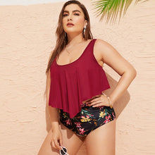 Load image into Gallery viewer, Plus size swimsuit bikini split swimsuit