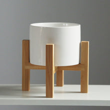 Load image into Gallery viewer, Flower Pot with Bamboo Tray Support