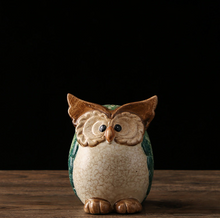 Load image into Gallery viewer, Ceramic owl ornament decoration