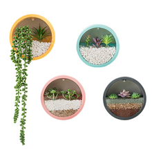 Load image into Gallery viewer, Round Iron Wall Vase Home Living Room Restaurant Hanging Basket Flower Pot Wall Decor Succulent Plant Planters Art Glass Vases