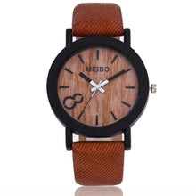 Load image into Gallery viewer, 8 word denim belt watch wood grain surface watch quartz watch
