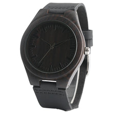 Load image into Gallery viewer, Black Wood Case Wood Belt Casual Quartz Watch