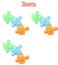 Load image into Gallery viewer, Two-Finger Grip Silicone Baby Learning Writing Tool Writing Pen Writing Correction Device Children Stationery Gift 3pcs