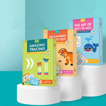 Load image into Gallery viewer, Children Wipe Clean Flash Cards Dot-to-Dot Repeatedly Erase Pen Training Copybook