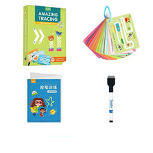 Load image into Gallery viewer, Children Wipe Clean Flash Cards Dot-to-Dot Repeatedly Erase Pen Training Copybook