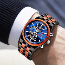 Load image into Gallery viewer, Luminous Sports Multifunctional Quartz Wood Watch