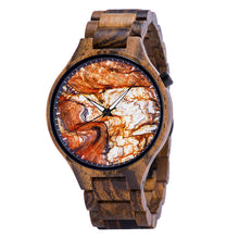 Load image into Gallery viewer, Wooden Watch Young Men's Ethnic Style And Landscape Painting Wooden Quartz Watch