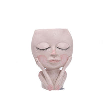 Load image into Gallery viewer, Girls Face Head Flower Planter Succulent Plant Flower Container Pot Flowerpot Garden Decor Nordic Tabletop Ornament