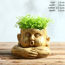 Load image into Gallery viewer, Nordic Fashion Humanoid Flower Pots Leisure Drink Shop Creative Funny Expression Flower Pots