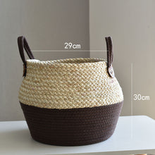 Load image into Gallery viewer, Crafts Seaweed Decoration Straw Bag Flower Pot Container Home Furnishing