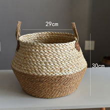 Load image into Gallery viewer, Crafts Seaweed Decoration Straw Bag Flower Pot Container Home Furnishing