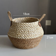 Load image into Gallery viewer, Crafts Seaweed Decoration Straw Bag Flower Pot Container Home Furnishing