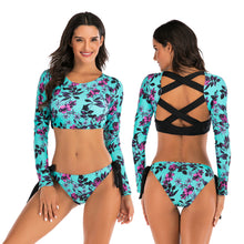 Load image into Gallery viewer, European And American Split Long-sleeved Diving Surfing Suit Swimsuit