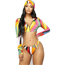 Load image into Gallery viewer, Long Sleeve Front Zipper Small Stand-up Collar Ladies Swimsuit