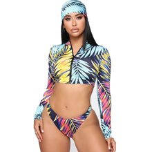 Load image into Gallery viewer, Long Sleeve Front Zipper Small Stand-up Collar Ladies Swimsuit