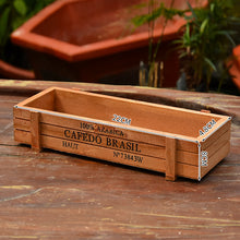 Load image into Gallery viewer, Grocery Desktop Distressed Long Strip Wooden Storage Box Succulent Potted Letter Box Flower Device