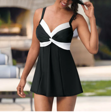 Load image into Gallery viewer, Cross-Border Large Size Split Swimsuit Skirt-Style Flat Angle Plus Fertilizer To Increase European And American Foreign Trade Swimwear Fat Lady Conservatively Cover Belly And Look Thin
