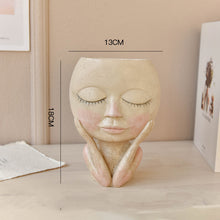 Load image into Gallery viewer, Face Head Design Sculpture Flower Planter Garden Indoor Plant Pot Art Flowerpot