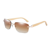 Load image into Gallery viewer, New Style Bamboo Foot Sunglasses Square Frameless Sunglasses Spring Hinge Sunglasses Glasses 15028