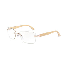 Load image into Gallery viewer, New Style Bamboo Foot Sunglasses Square Frameless Sunglasses Spring Hinge Sunglasses Glasses 15028