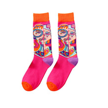 Load image into Gallery viewer, Tide Socks Creative Tube Socks Comic Cartoon Bright Color Couple Socks