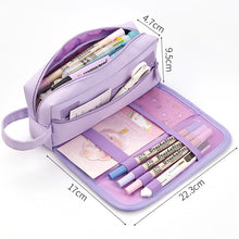 Load image into Gallery viewer, Pencil Case Junior High School Girl Heart Simple Large-Capacity Multi-Purpose Pen Curtain Primary School Students Canvas Pencil Case Stationery Bag