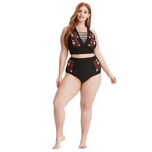 Load image into Gallery viewer, European and American plus fertilizer plus high waist swimsuit fat lady plus size bikini