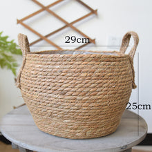 Load image into Gallery viewer, Hand-Woven Straw Basket Flower Pot