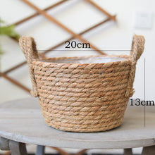 Load image into Gallery viewer, Hand-Woven Straw Basket Flower Pot