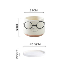 Load image into Gallery viewer, Nordic Style Glass Vase, Cement Flower Pot With Tray, Cute Personality, Green Radish