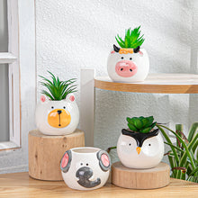 Load image into Gallery viewer, 1PC Creative Cartoon Animal Ceramics Plant Pots Mini Flower Pot