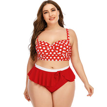 Load image into Gallery viewer, 2021 Large Plus Size Swimwear Female Push Up Bikini With Wave Women Bikini Set Two Pieces Swimsuit Bathing Suit Swim Beach Dress
