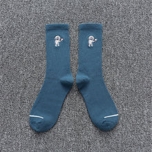 Load image into Gallery viewer, Embroidered cotton socks astronaut all-match socks sports socks