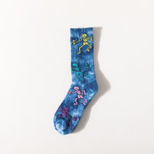 Load image into Gallery viewer, Trendy Tie-Dye Stockings Skull Skateboard Socks