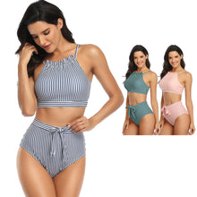 Load image into Gallery viewer, Striped two-piece swimsuit