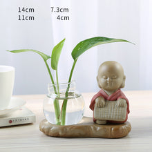 Load image into Gallery viewer, Glass Transparent Water Cultivation Green Dish Ware Flower Pot