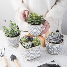 Load image into Gallery viewer, Succulent Flower Pot Set Combination Phnom Penh Geometric Cement Flower