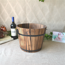 Load image into Gallery viewer, Solid Wood Succulent Plant Pots Carbonized Anticorrosive Wood Flower Box