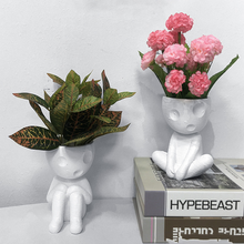 Load image into Gallery viewer, Nordic Creative Cute Tree Man Pot Ceramic Little People Body Flower Pots Home Office Ornaments Cartoon Succulent Plants Potted