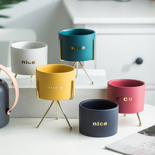 Load image into Gallery viewer, Creative Personality Iron Ceramic Flowerpot