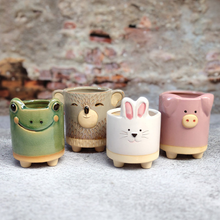 Load image into Gallery viewer, Cartoon Animal Succulent Flower Pot Ceramic Household Creative Stoneware Breathable