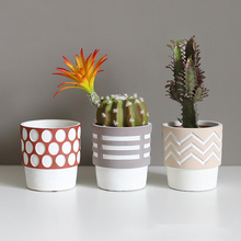 Load image into Gallery viewer, Creative Desktop Cement Ceramic Flower Pot Round